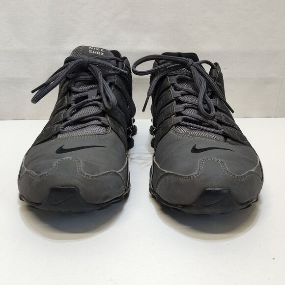 Nike Shox NZ Dark Gray 378341-059 NuBuck Upper Athletic Shoes Mens 12 Cushioned - Picture 5 of 9